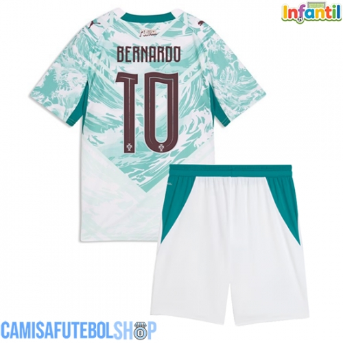 Camisa de time de futebol Portugal Bernardo Silva #10 Replicas 2º Equipamento Infantil Mundo 2026 Manga Curta (+ Calças curtas)